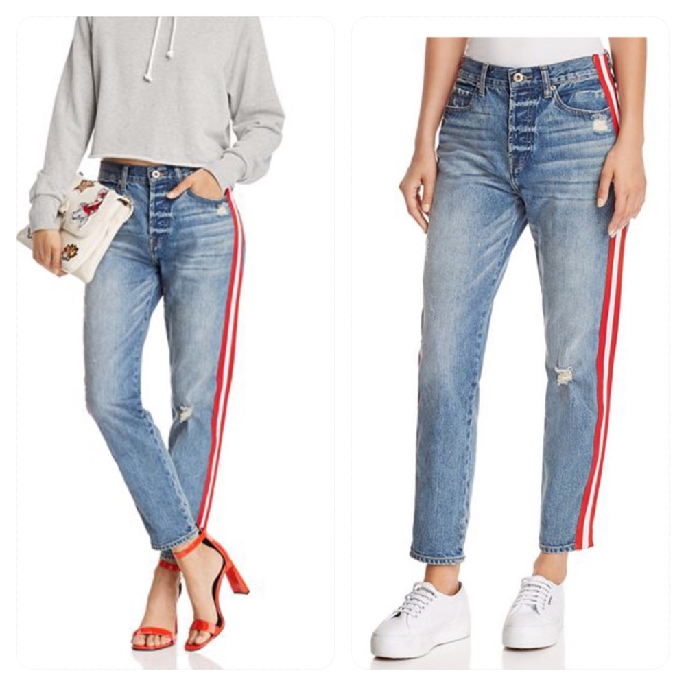 NWT! Pistola Nico Striped High wAist Jeans Racer